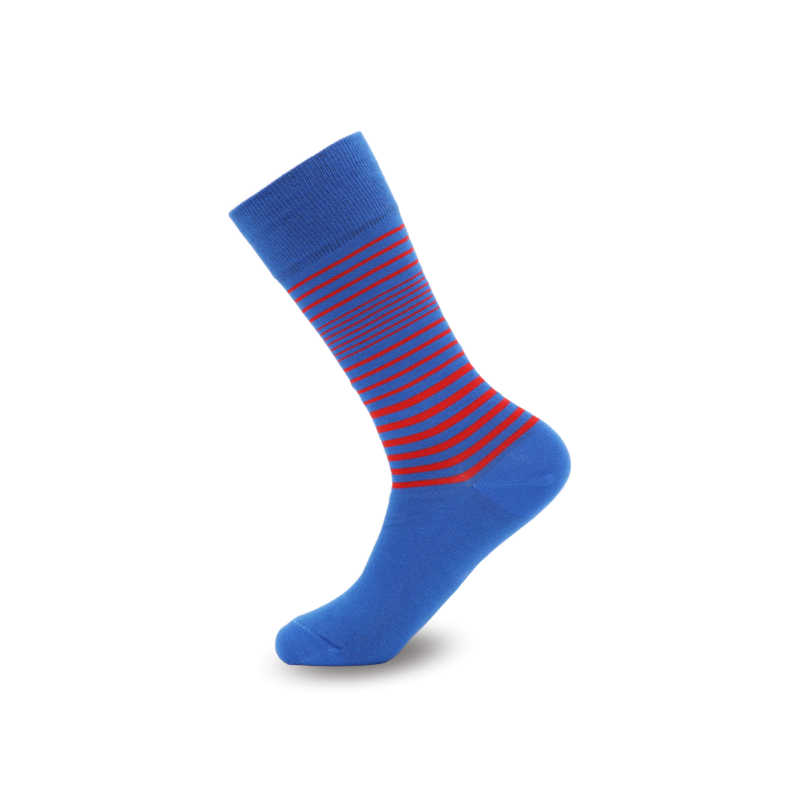Mens Line Plain - 2C BlueRed - Soxey