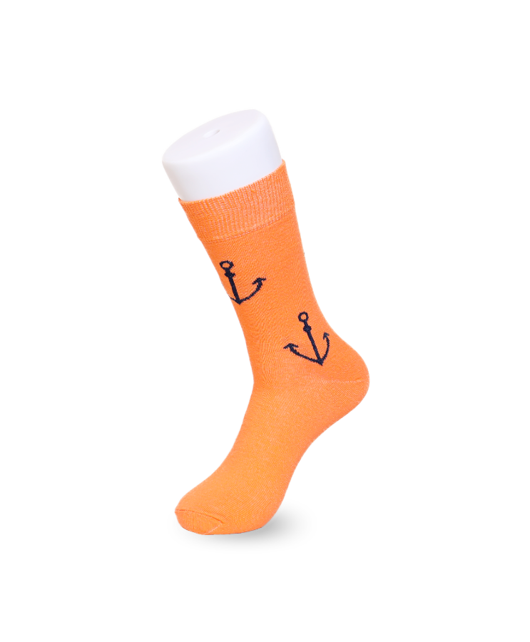 Soxey Anchor Männer Socken - Orange/Schwarz