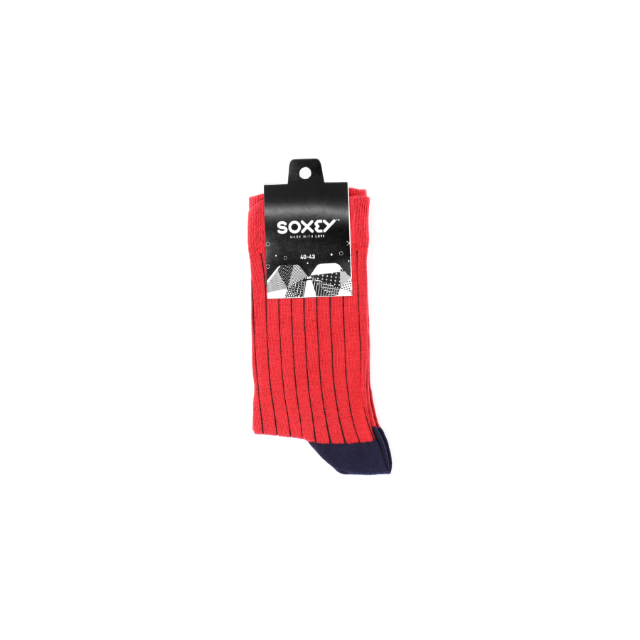 Mens Ribbed Socks - Red - Soxey